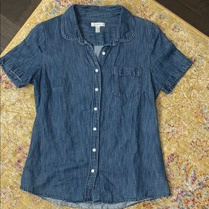 J. Crew denim short sleeve button down, size 4